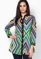 Rain & Rainbow Green Printed Kurtis