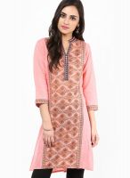 Rain & Rainbow Orange Printed Kurta