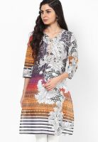 Rain & Rainbow Orange Printed Kurtas