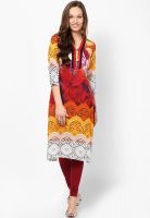 Rain & Rainbow Orange Printed Kurtas