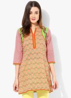 Rain & Rainbow Orange Printed Kurtis