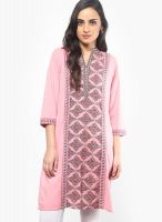 Rain & Rainbow Peach Printed Kurta