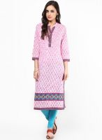 Rain & Rainbow Pink Printed Kurta