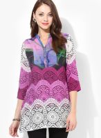 Rain & Rainbow Purple Printed Kurta