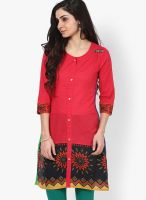 Rain & Rainbow Red Printed Kurtas