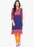 Rangmanch By Pantaloons Blue Printed Kurta