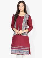 Rangmanch By Pantaloons Maroon Printed Kurta