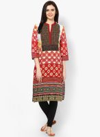 Rangmanch By Pantaloons Red Cotton Kurta