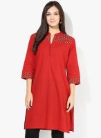 Rangmanch By Pantaloons Red Printed Kurta