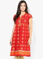 Rangmanch By Pantaloons Red Printed Kurta