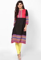 Rangriti Black Printed Kurtas