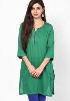 Rangriti Green Solid Kurtas