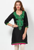 Riya Black Embroidered Kurtis