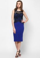 SISTER'S POINT Blue Colored Solid Bodycon Dress