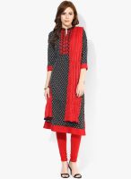 Sangria Black Churidar Kameez Dupatta