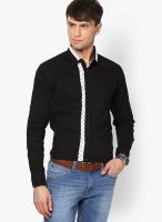 See Designs Solid Black Casual Shirt