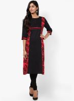 Shree Black Embroidered Kurtis