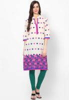 Shree Cream Solid Kurtis