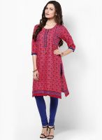 Shree Fuchsia Embroidered Kurtis