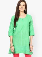 Shree Green Embroidered Kurtis