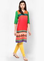 Shree Red Embroidered Kurtis