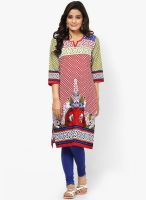 Shree Red Printed Kurta