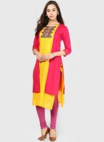 Span Yellow Printed Kurtis