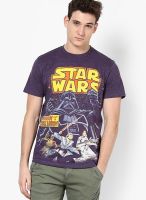 Star Wars Purple Printed Round Neck T-Shirts