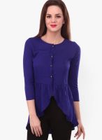 Street 9 Blue Solid Blouse