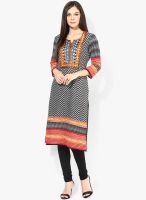 Stylet Orange embroidered Kurti