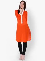 Sugar Her Orange Solid Kurtis