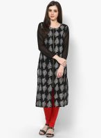 Svarikaa Black Printed Kurtas