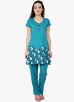 Tab91 Aqua Printed Loungewear