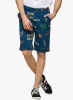 Teemper Printed Navy Blue Shorts