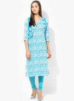 Vedic Blue Printed Kurtis