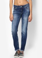 Vero Moda Blue Solid Jeans