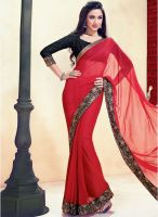 Vishal Maroon Embroidered Saree