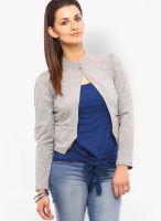 Vvoguish Grey Milange Solid Shrug