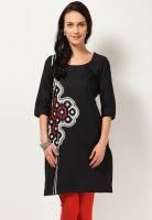 W Black Printed Kurtis