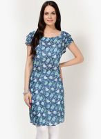 W Blue Printed Kurtis