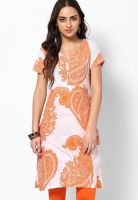 W Orange Printed Kurtas