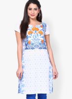 W White Printed Kurtis