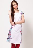 W White Printed Kurtis