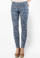 X'Pose Mid Rise Blue Printed Jeans