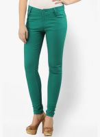 X'Pose Mid Rise Green Solid Jeans