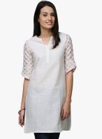 Yepme White Printed Kurti