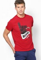 Adidas Miami Heat NBA Maroon Round Neck T-Shirt