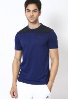 Adidas Navy Blue Printed Round Neck T-Shirts