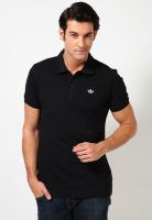 Adidas Originals Black Solid Polo T-Shirts