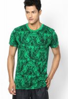 Adidas Originals Green Printed Round Neck T-Shirts